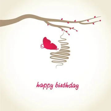 Swallowtail on white cocon Stock Illustration