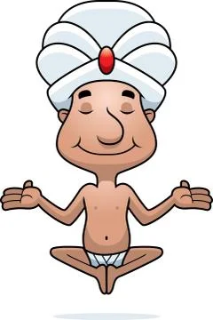 Swami Meditating Stock Illustration