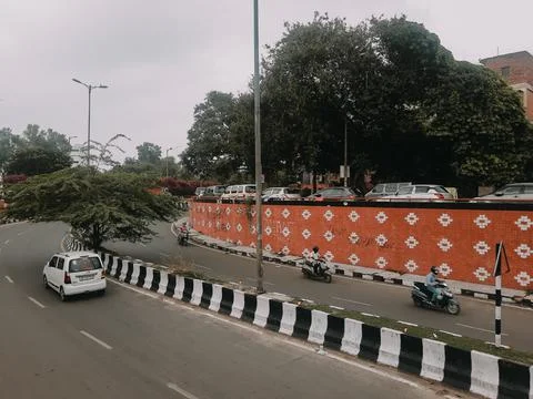 Swami Narayan Underpass Road Sawan Park Ashok Vihar is a in North East Delhi Stock Photos