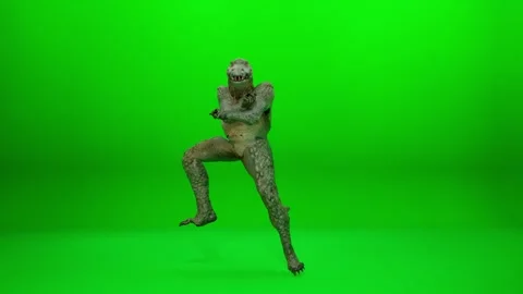 Swamp Monster Dance Dynamic Action 60fps Render Stock Footage 320993559