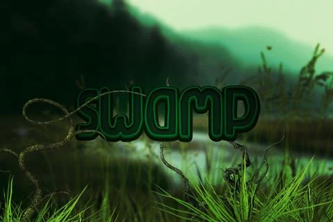 Swamp Natural Backdrop Stock Illustration