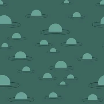 Swamp seamless pattern. Big green morass texture. Bubbles on background marsh Stock Illustration