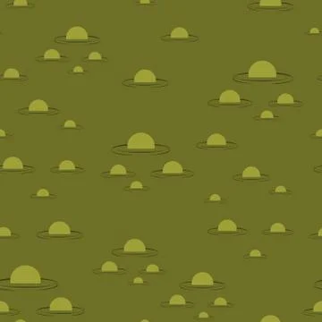 Swamp seamless pattern. Big green morass texture. Bubbles on background marsh Stock Illustration