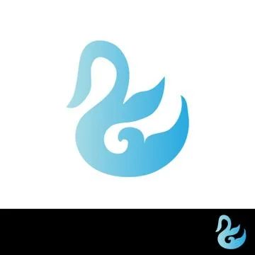 Swan abstract symbol, design element Stock Illustration