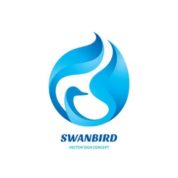 Swan bird - vector logo concept illustration. Stock Illustration