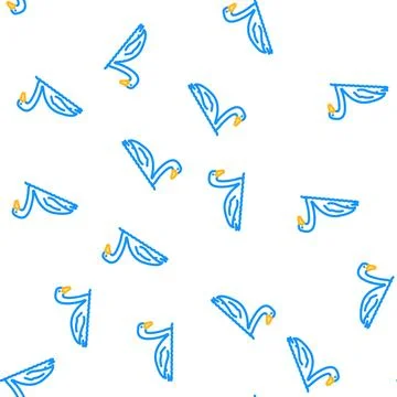 Swan bird vector seamless pattern Stock Illustration