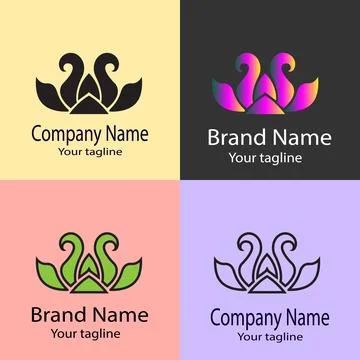 Swan Crest Emblem logo Illustrazione stock