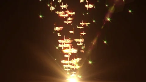 Swan crowded flock of birds flying animation Видео 148333680
