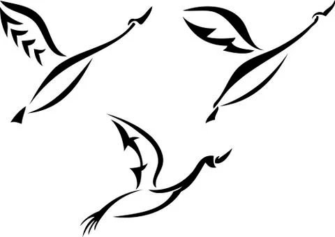 Swan design set Stock Illustration