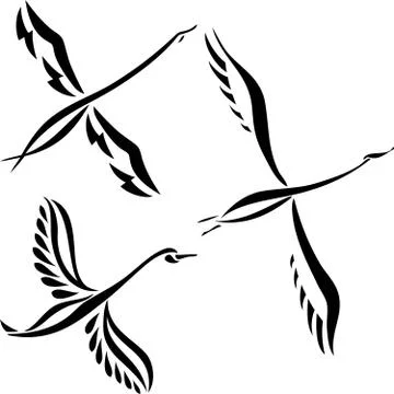 Swan design set Stock Illustration