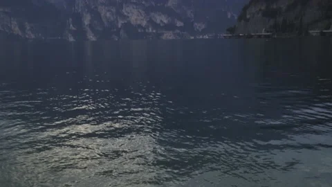 Swan diving on Lago di Garda during sunset, 4K Stock Footage 142463386