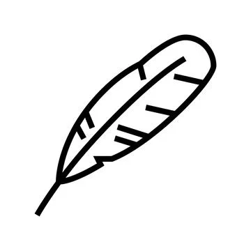 Swan feather soft fluffy line icon vector illustration Illustrazione stock