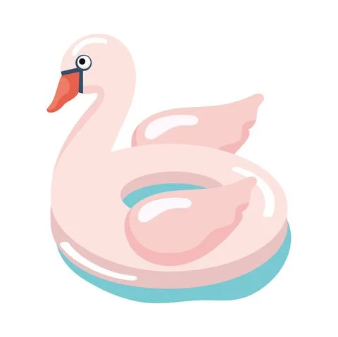 Swan float pool Stock Illustration