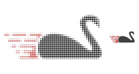 Swan Halftone Dot Icon Stock Illustration