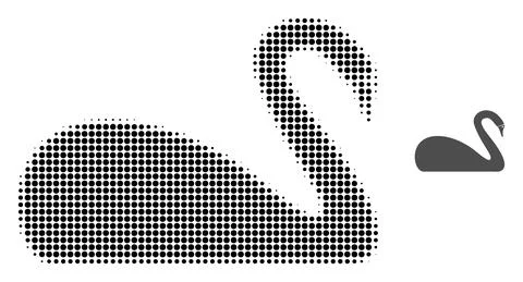 Swan Halftone Dot Icon イラスト素材