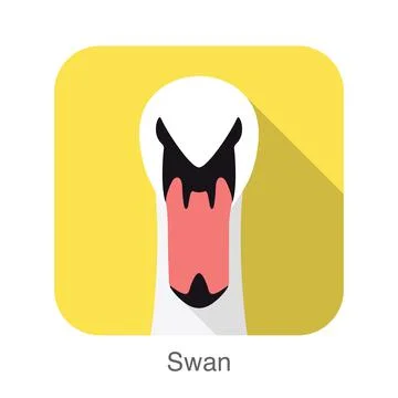 Swan head vector icon, front face, vector Stock-Illustration