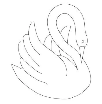Swan icon in doodle style. Vector illustration isolated on white background. Stock Illustration