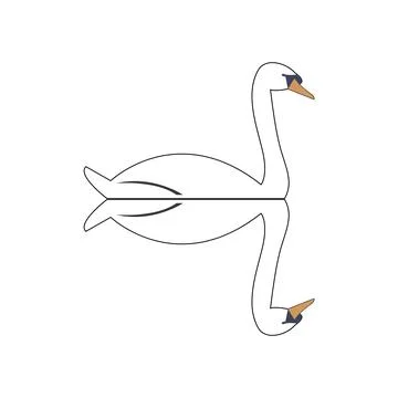 Swan icon on white Stock Illustration