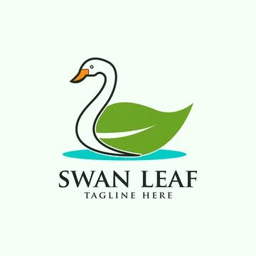 Swan leaf logo vector illustration Stock Illustration