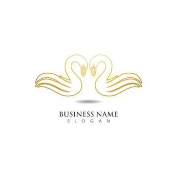 Swan logo and symbol vector template Stock Illustration
