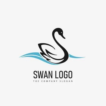 Swan Logo Design Template. Vector illustration Stock Illustration