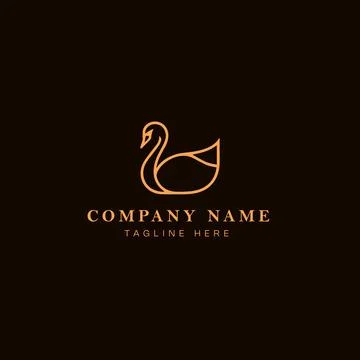 Swan logo design vector icon illustration on background, swan logo template Stock Illustration