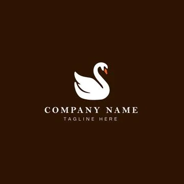 Swan logo design vector icon illustration on background, swan logo template Stock Illustration