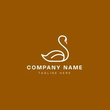 Swan logo design vector icon illustration on background, swan logo template Stock Illustration