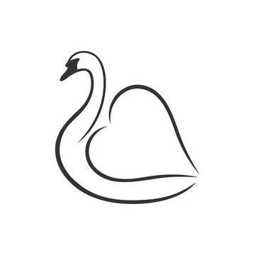 Swan logo design, vector illustration Stock Illustration