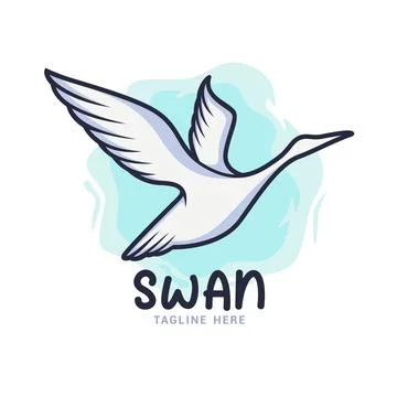 Swan Logo Design Vector Template Stock Illustration