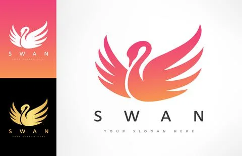 Swan logo vector. Bird design. Stock Illustration