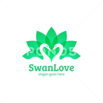 Swan lotus logo Stock Illustration