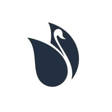 Swan with negative space, vector illustration Stock Illustration