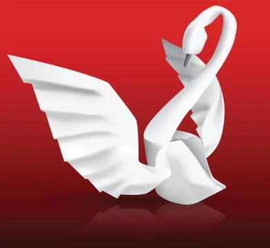 Swan origami Stock Illustration