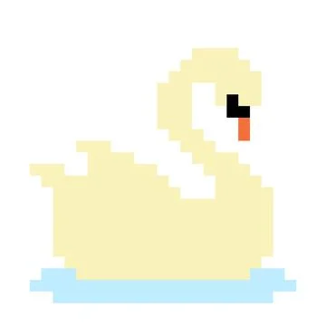 Swan pattern. Pixel swan image for lego block and mosaic tiles. Vector Illust Stock Illustration