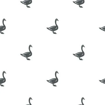 Swan pattern. Seamless background illustration with wild animal symbols 스톡 일러스트