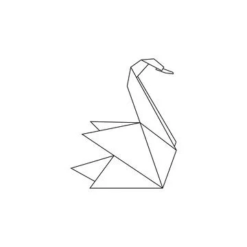 Swan Polygonal Lines Stock Illustration