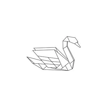 Swan Polygonal Lines Stock Illustration