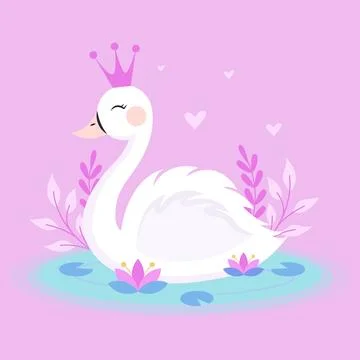 Swan princess theme Stock Illustration