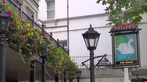 The swan pub sign Stock Footage 42735504