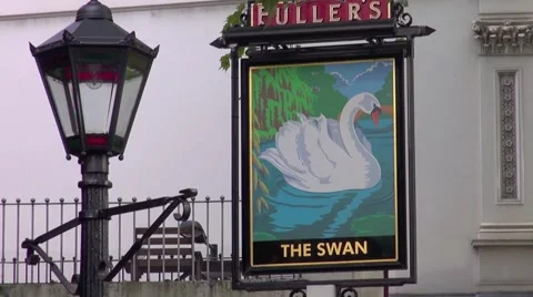 The swan pub sign Stock Footage 42735607