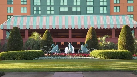 Swan Resort Orlando Florida, Swan Fountain 4K Stock Footage
