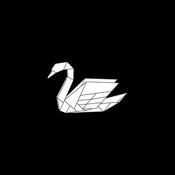 Swan Shape Inspired by Origami Form Stock Illustration