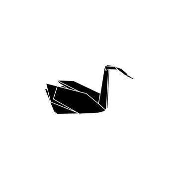 Swan Shape Inspired by Origami Form Stock Illustration
