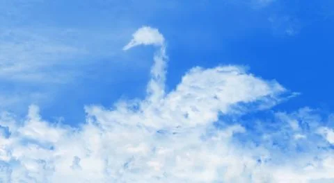 Swan-shaped cloud Stock Illustration