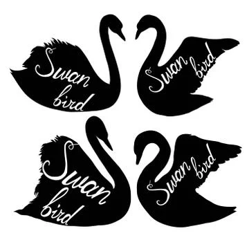 Swan silhouette Stock Illustration