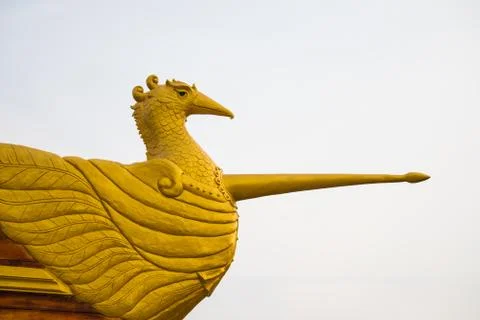 Swan statue on the bow Stock Photos