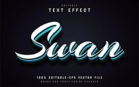 Swan text effect editable Stock Illustration