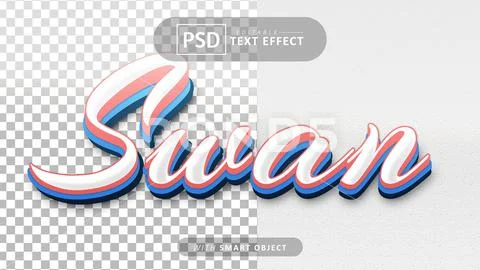 Swan text effect editable PSD Template