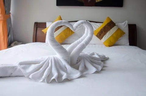 Swan towel Stock Photos